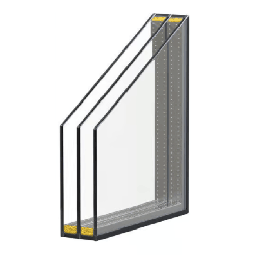 Voorbeeld van triple glas, extra geïsoleerde ruiten